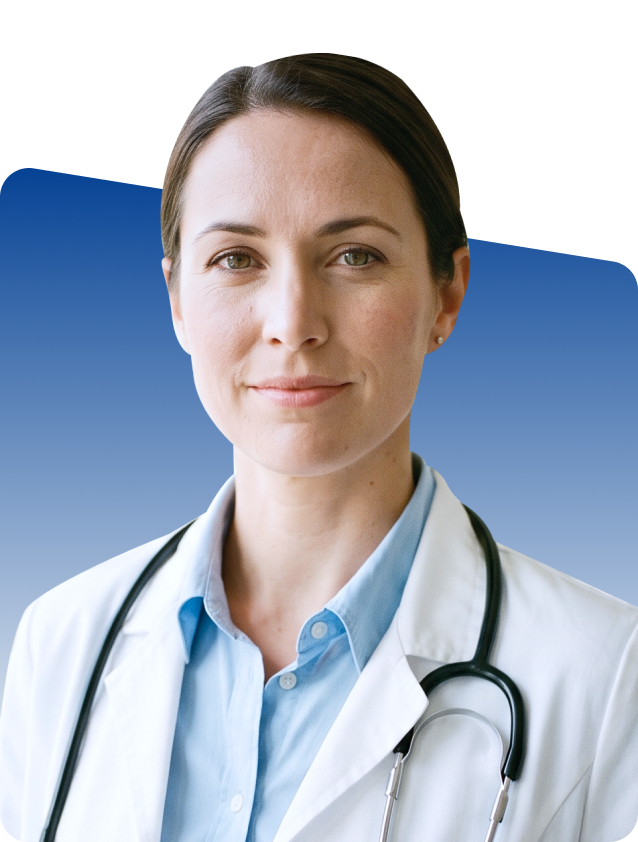Dr. Sabiha Pasha in a white medical coat